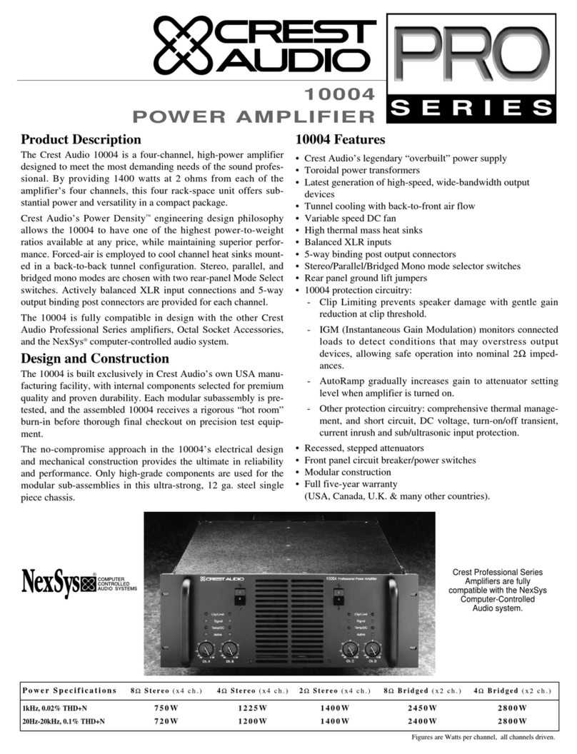 Crest Audio PRO SERIES 10004 User manual