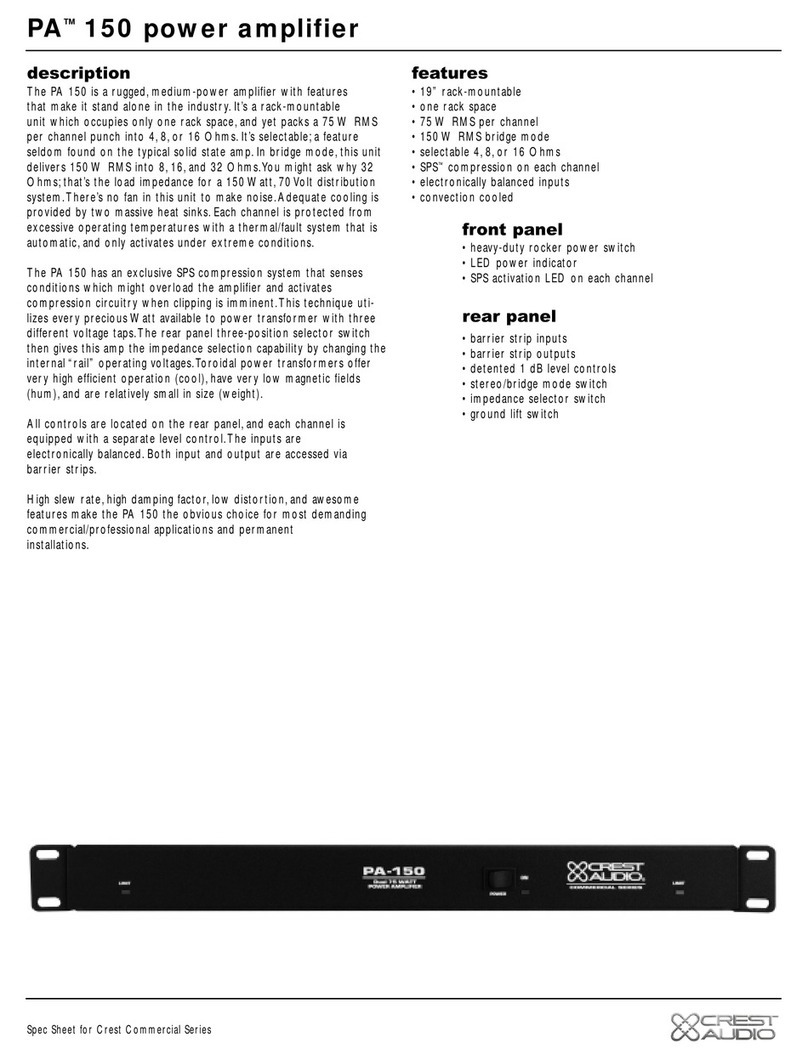 Crest Audio PA150 User manual