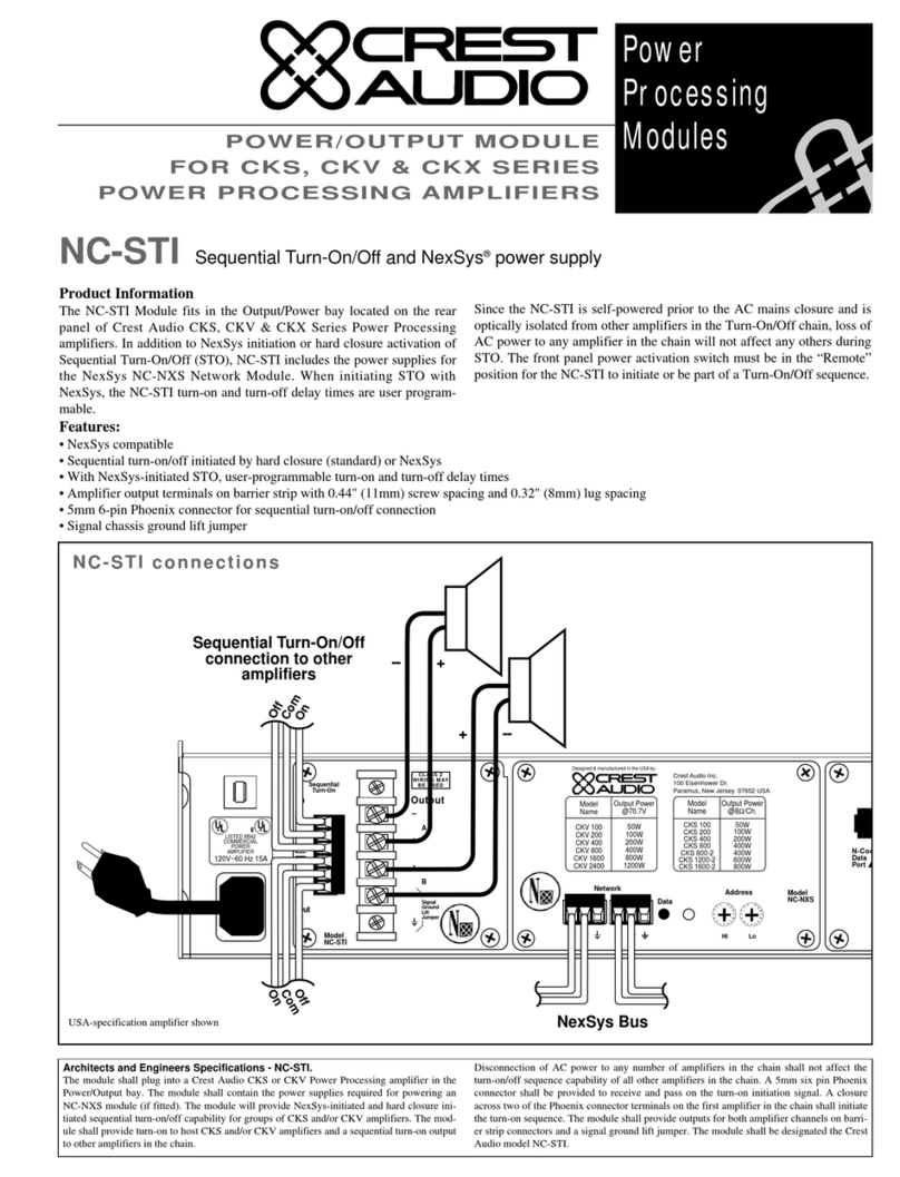 Crest Audio NC-STI - TECHNICAL Instruction manual