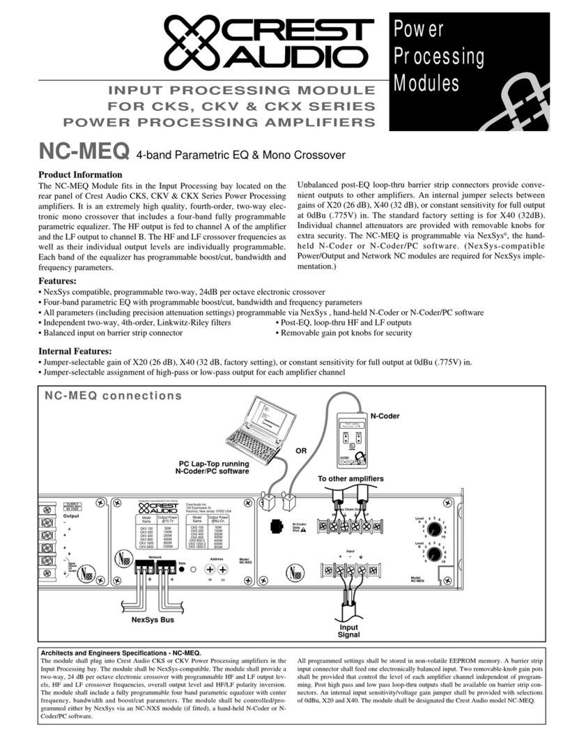 Crest Audio NC-MEQ - TECHNICAL Technical data