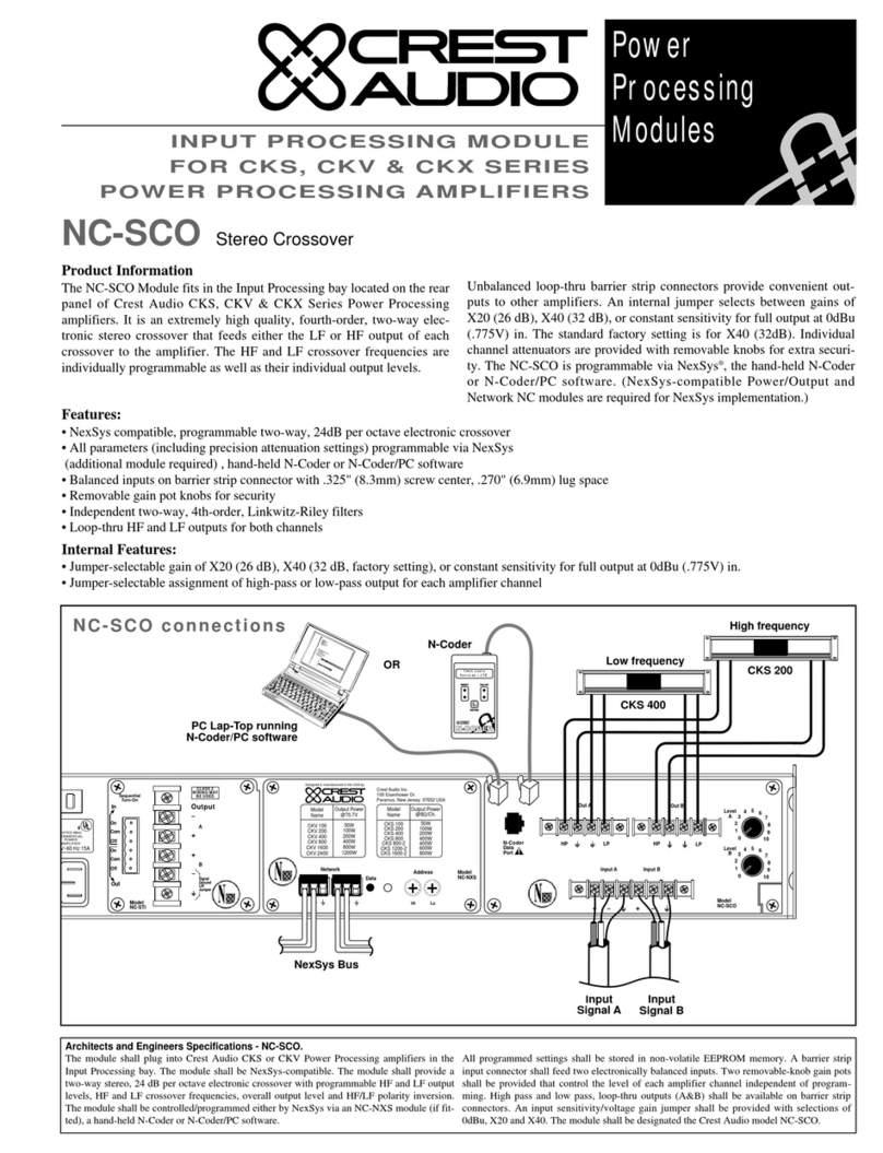 Crest Audio NC-SCO - TECHNICAL Instruction manual