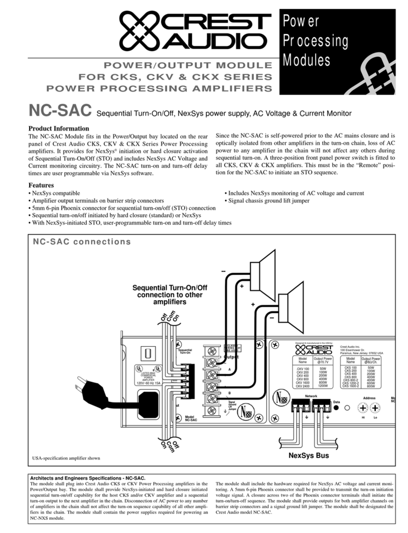 Crest Audio NC-SAC - TECHNICAL Instruction manual