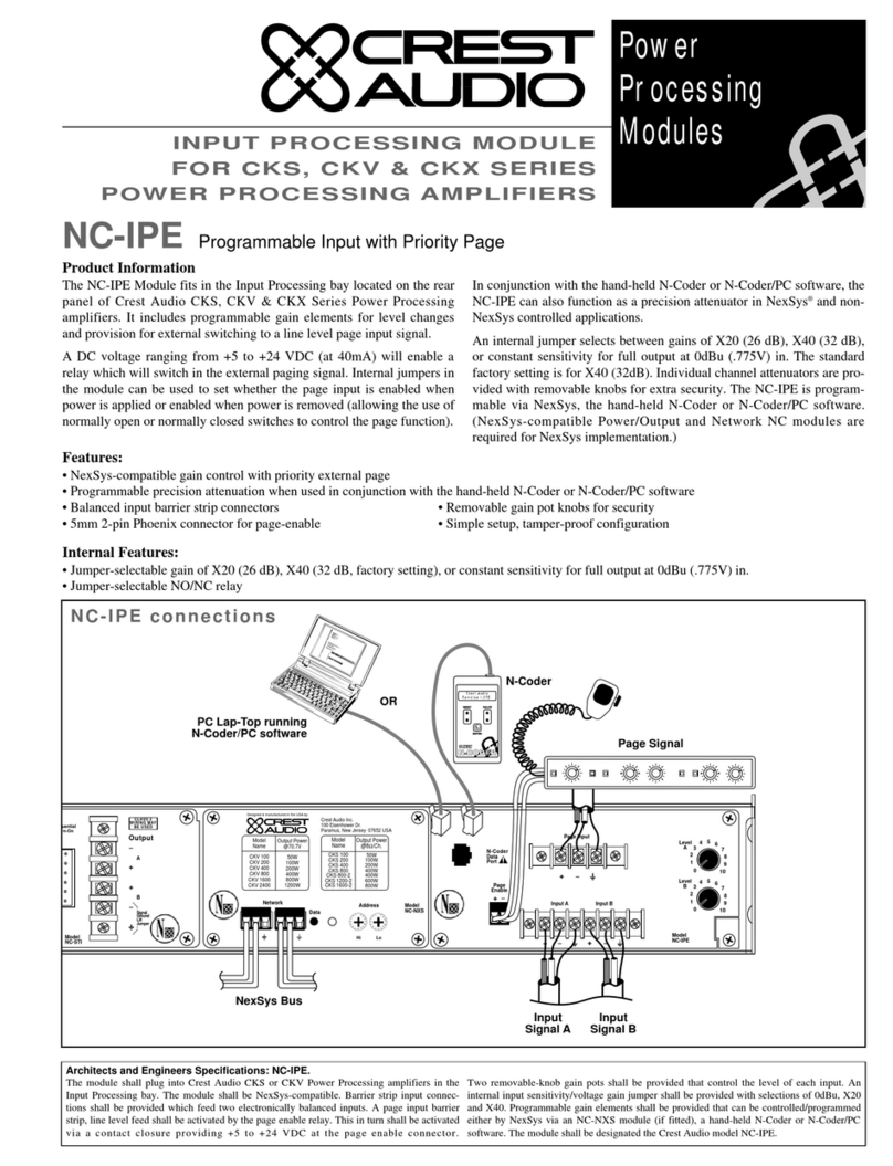 Crest Audio NC-IPE - TECHNICAL Instruction manual