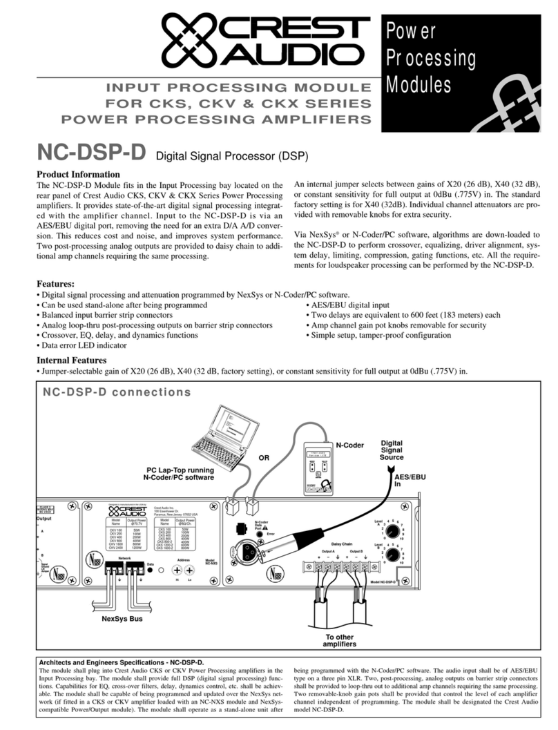 Crest Audio NC-DSP-D - TECHNICAL Technical data