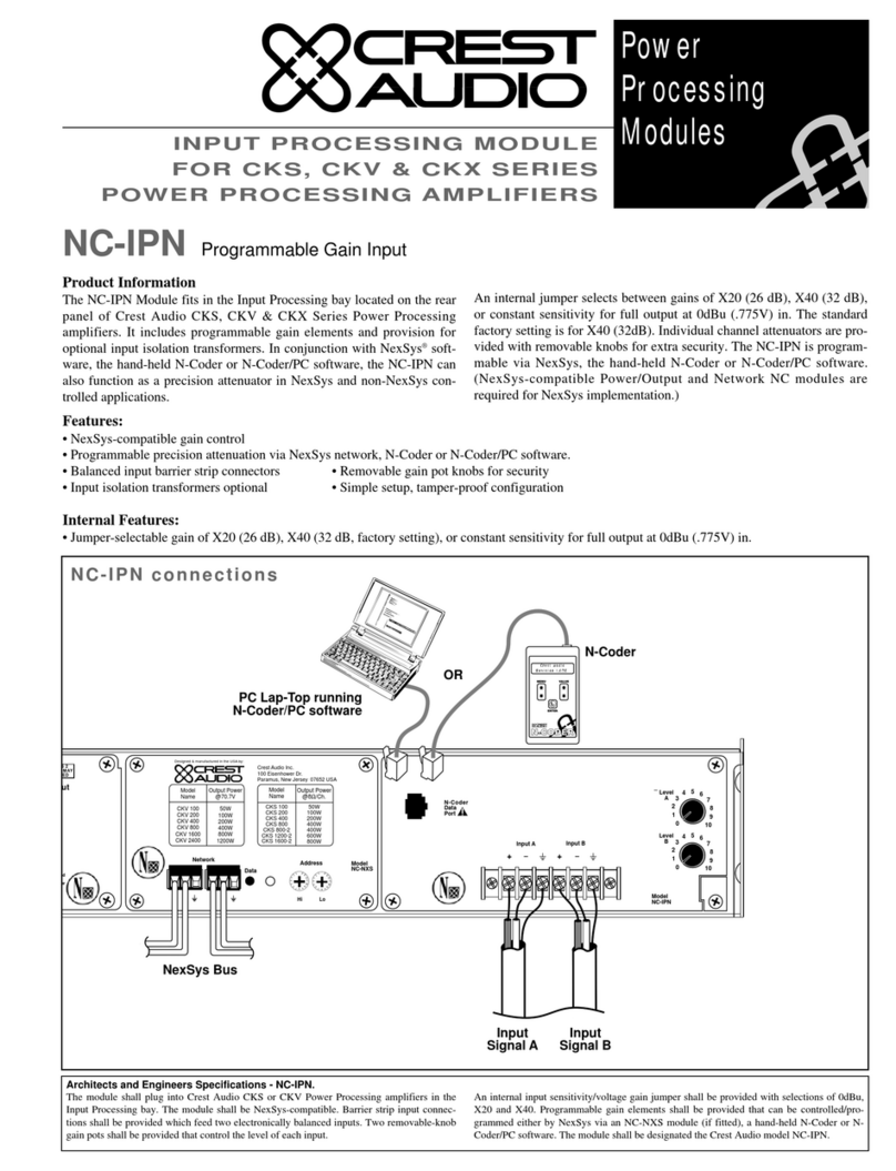 Crest Audio NC-IPN - TECHNICAL Instruction manual