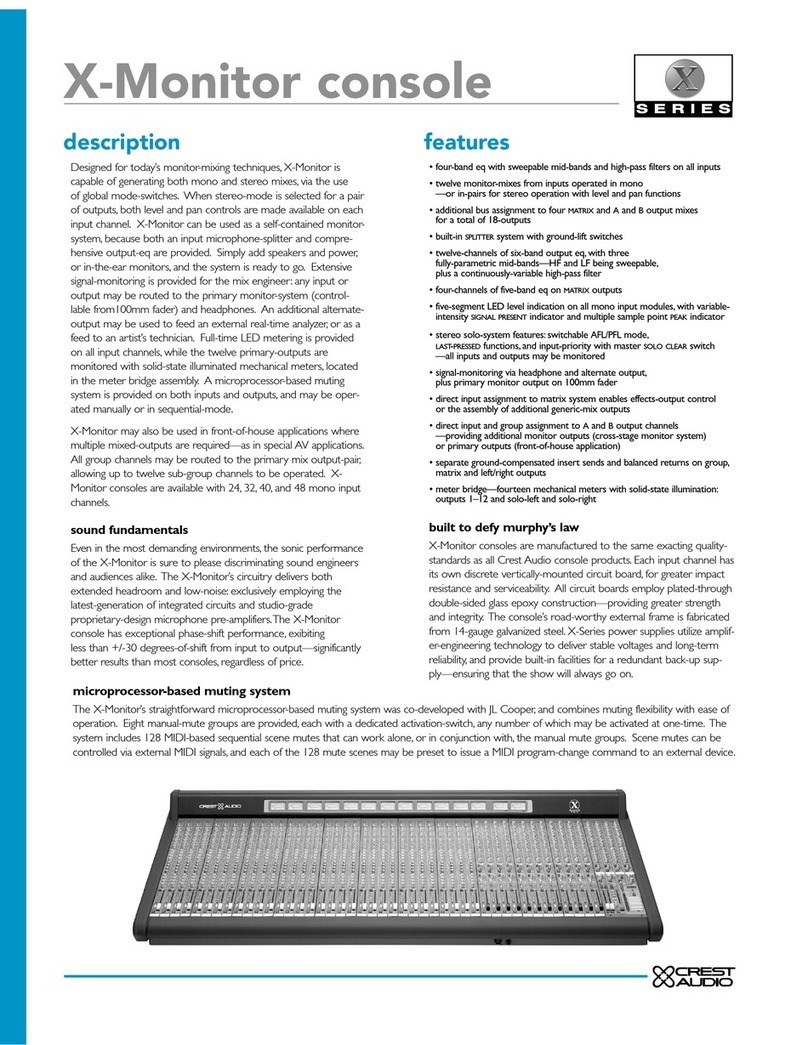 Crest Audio X-Monitor User manual