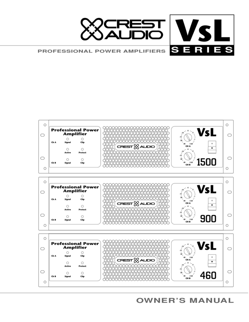 Crest Audio VSL 1500 owner's manual