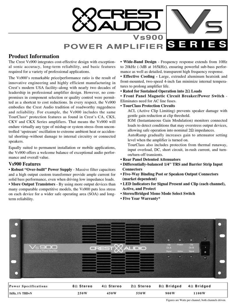Crest Audio VS900 - User manual