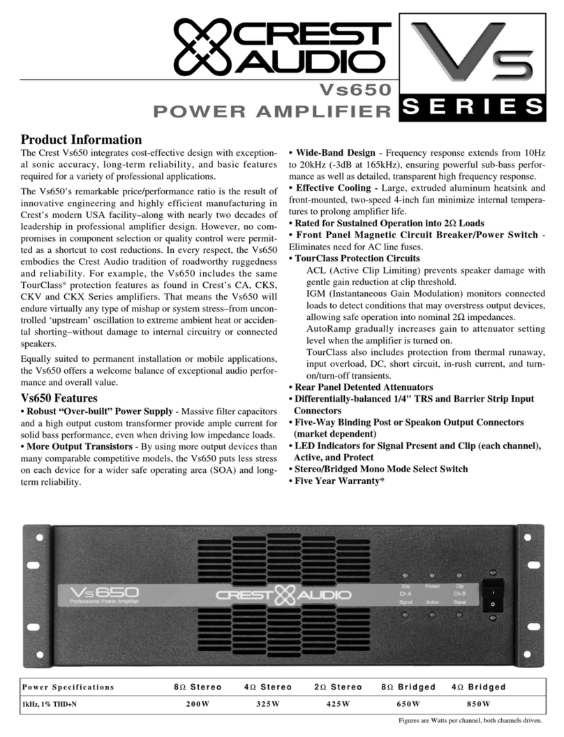 Crest Audio VS650 Specifications