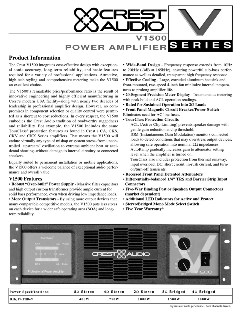 Crest Audio V1500 User manual