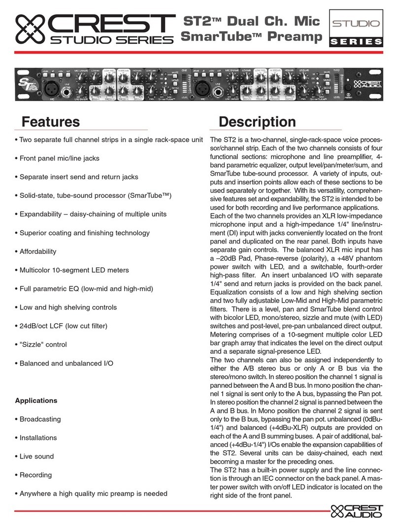 Crest Audio SmarTube ST2 User manual