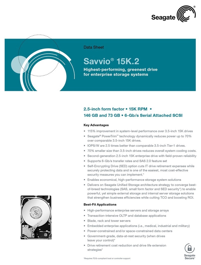 Seagate 15K.2 - Savvio 146.8 GB Hard Drive User manual