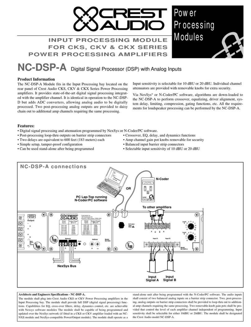Crest Audio NC-DSP-A - TECHNICAL Instruction manual