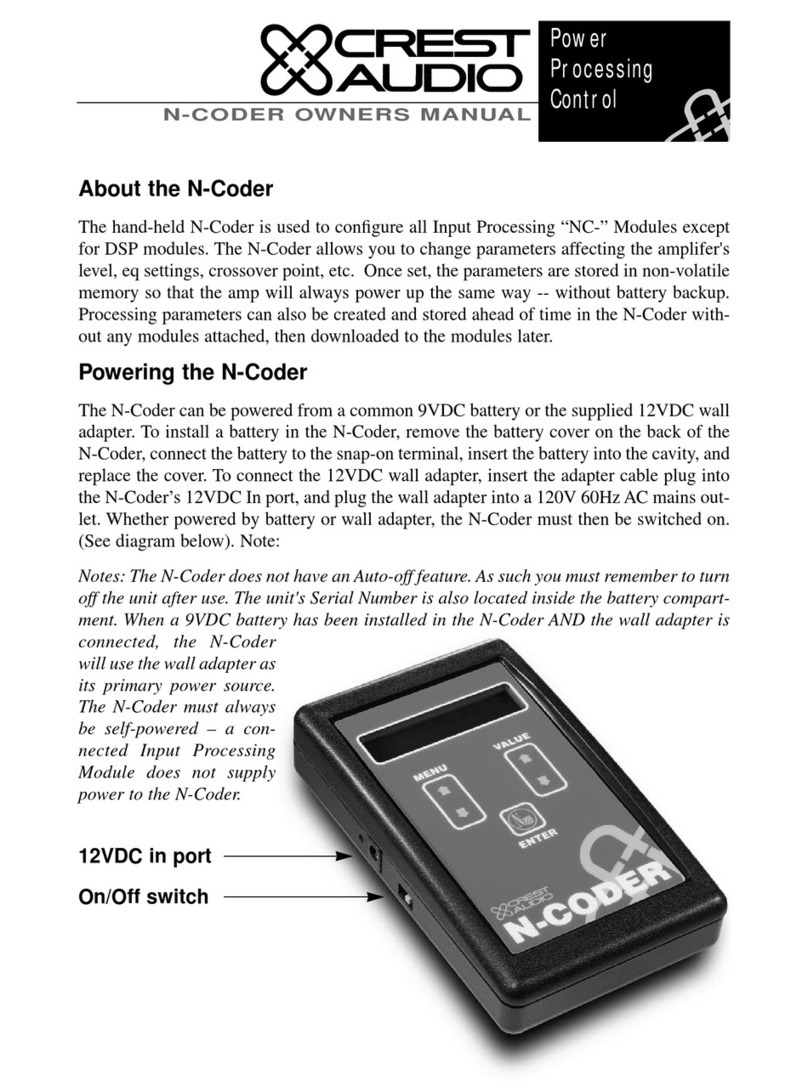 Crest Audio N-CODER manual