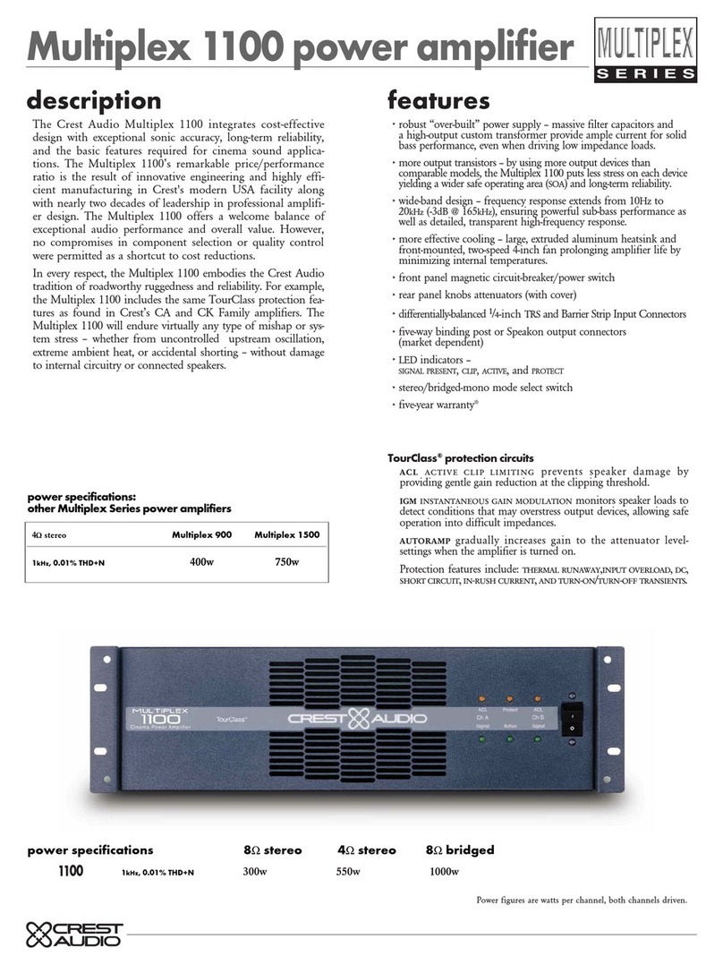 Crest Audio MULTIPLEX 1100 User manual