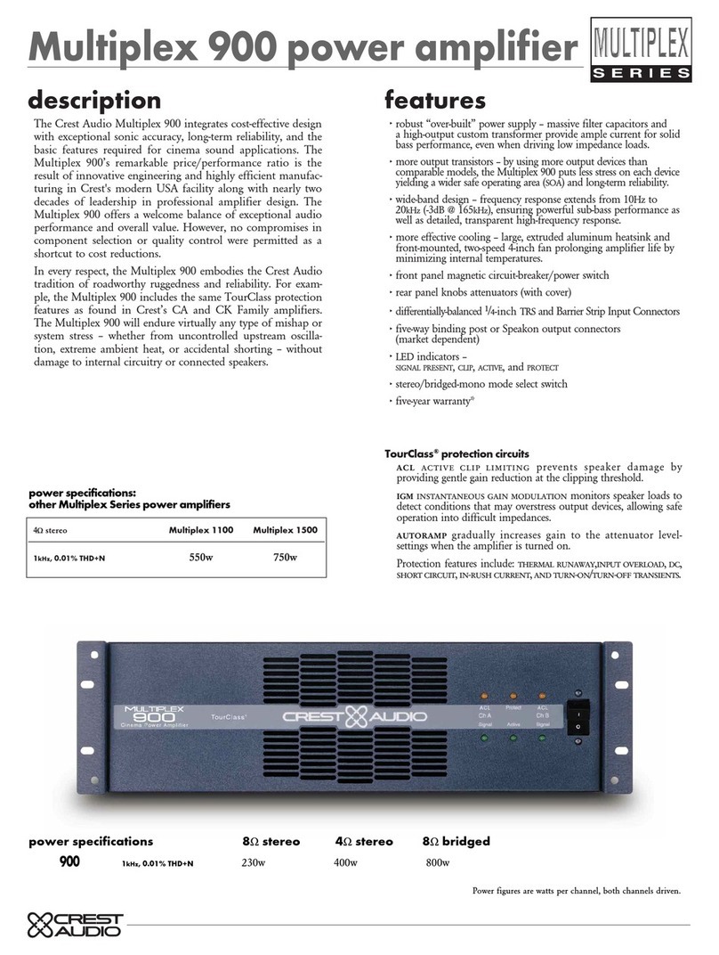 Crest Audio MULTIPLEX 900 User manual