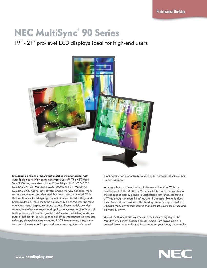 NEC LCD1990SXP-BK - MultiSync - 19" LCD Monitor Brochure & specs