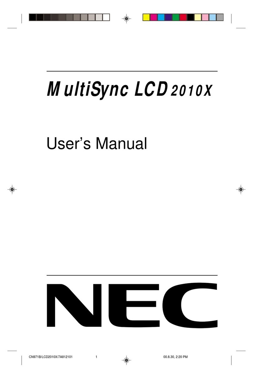 NEC LCD2010 - MultiSync - 20.1" LCD Monitor User manual