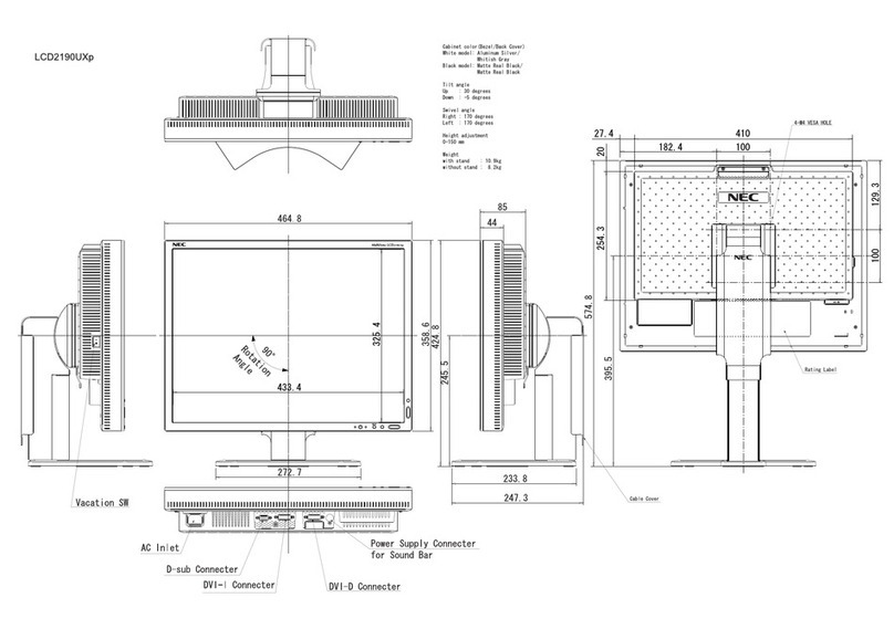NEC LCD2190UXP - MultiSync - 21" LCD Monitor Parts list manual