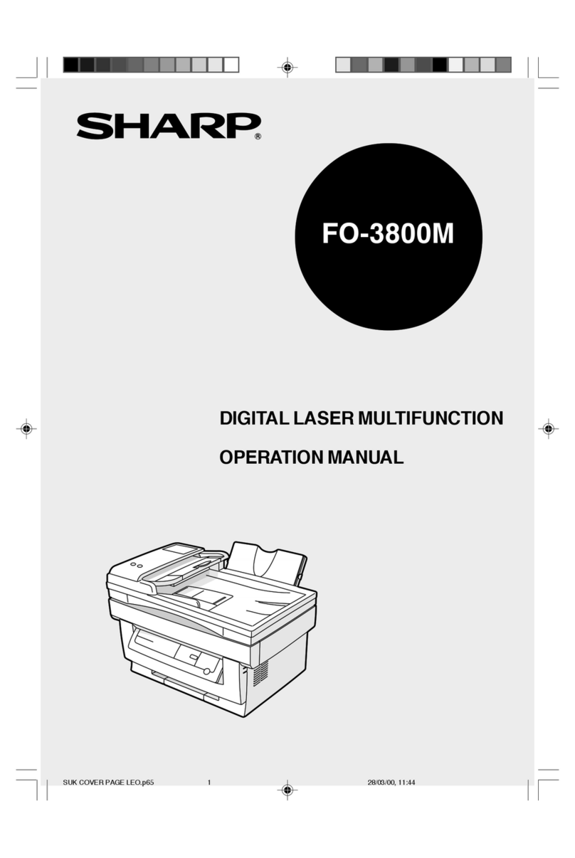 Sharp 3800M - B/W Laser - All-in-One User manual Sharp 3800M - B/W Laser - All-in-One User manual