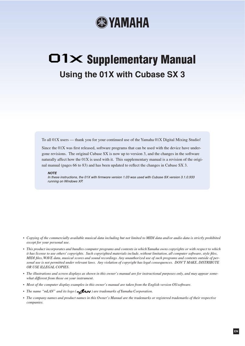 Yamaha 01x Supplementary manual
