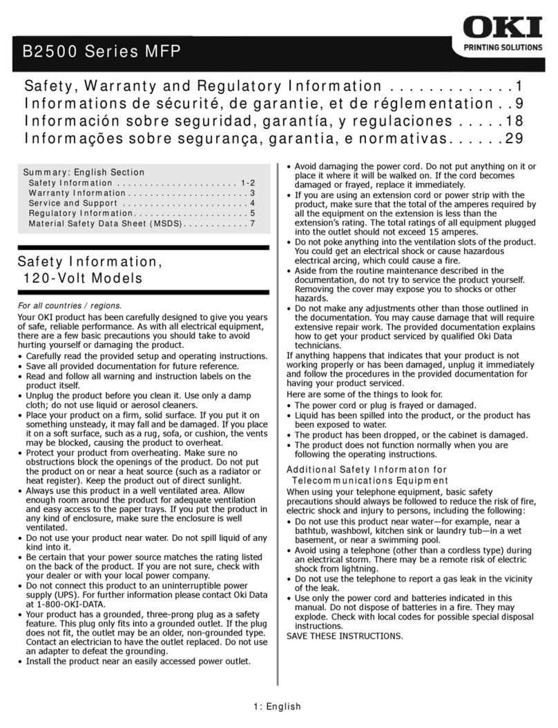 Oki B2500 MFP Service manual
