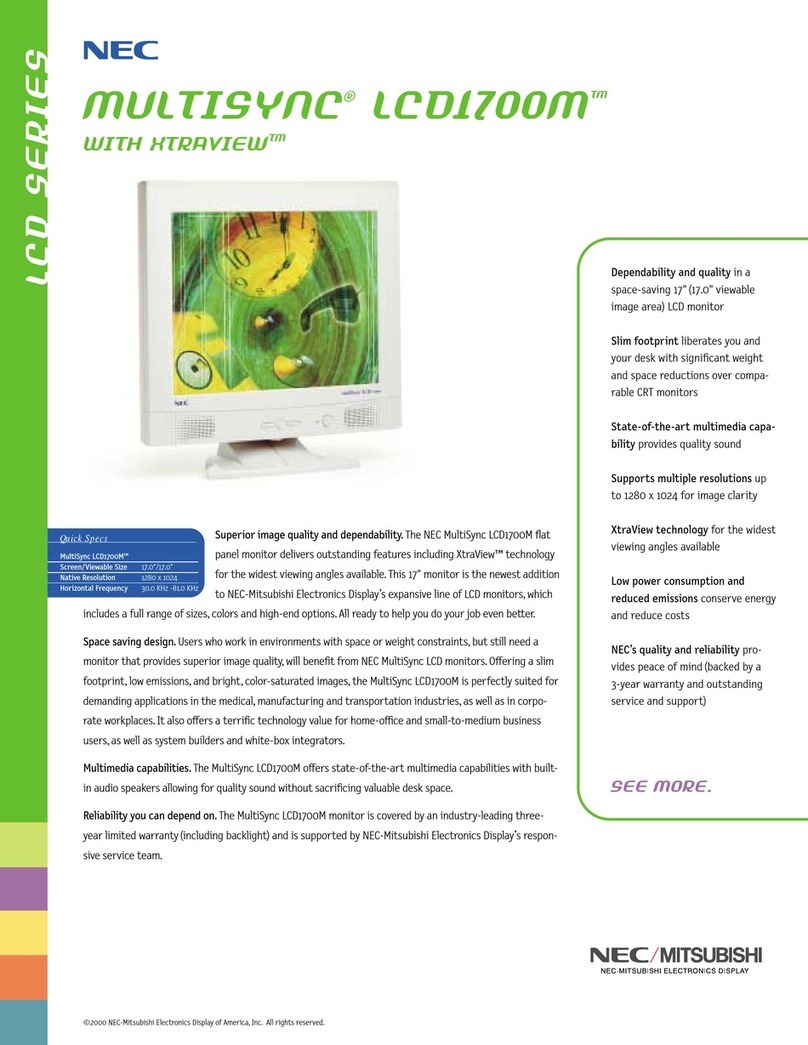 NEC MultiSync LCD1700M User manual