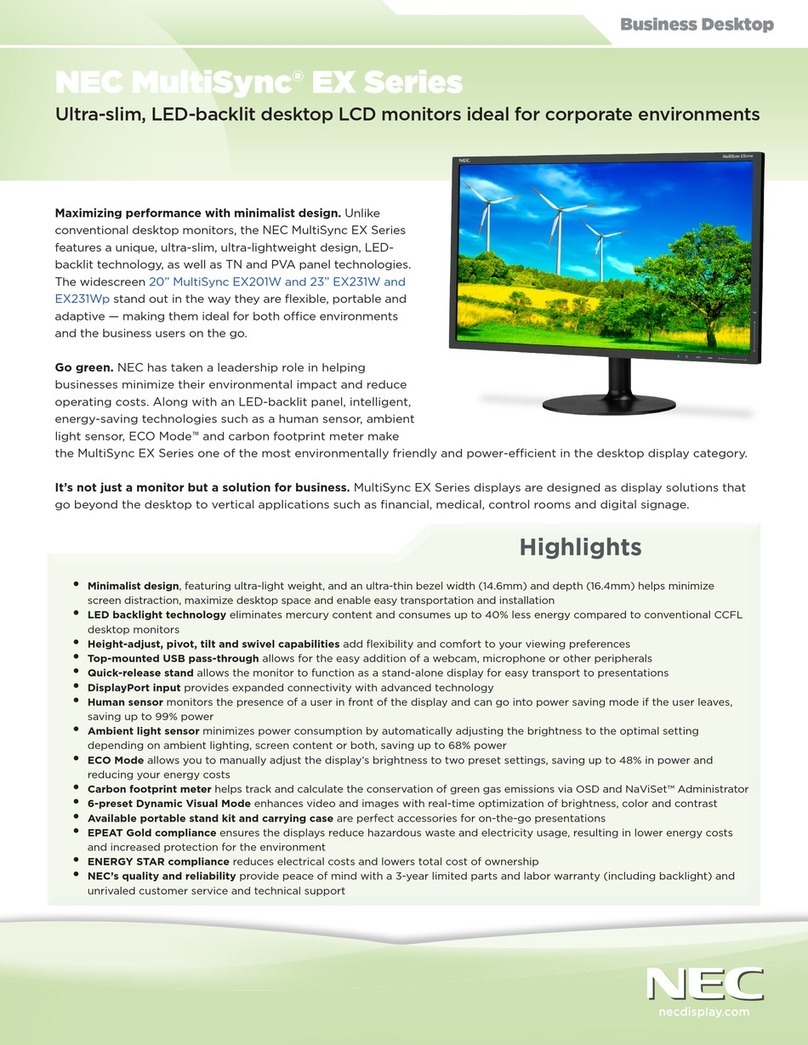 NEC EX201W-BK Specifications