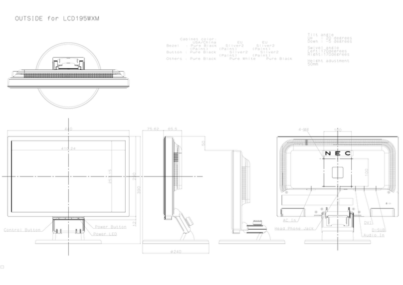 NEC MultiSync LCD195WXM Parts list manual