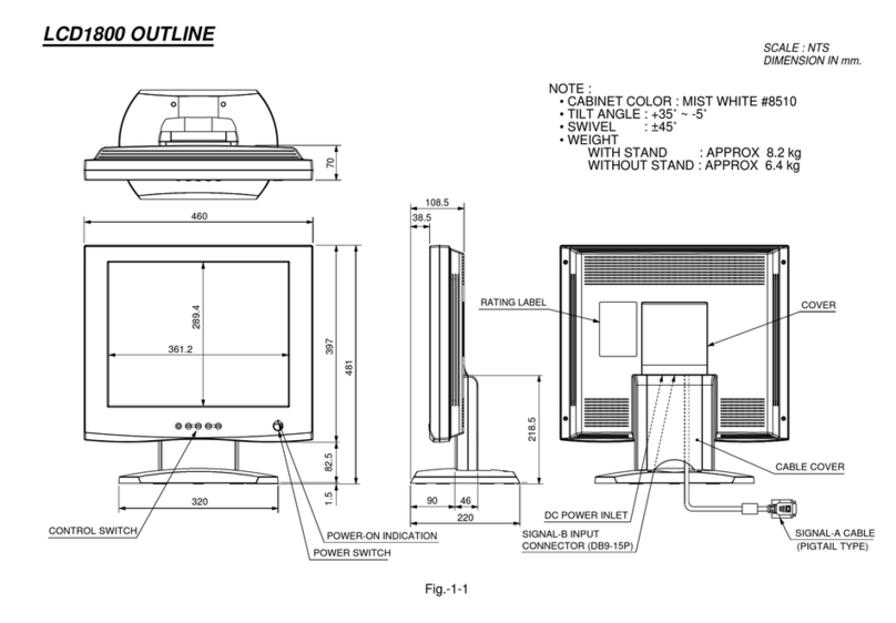 NEC MultiSync LCD1800 Parts list manual