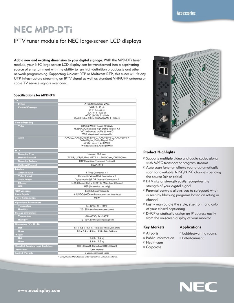 NEC MultiSync P521 Specifications