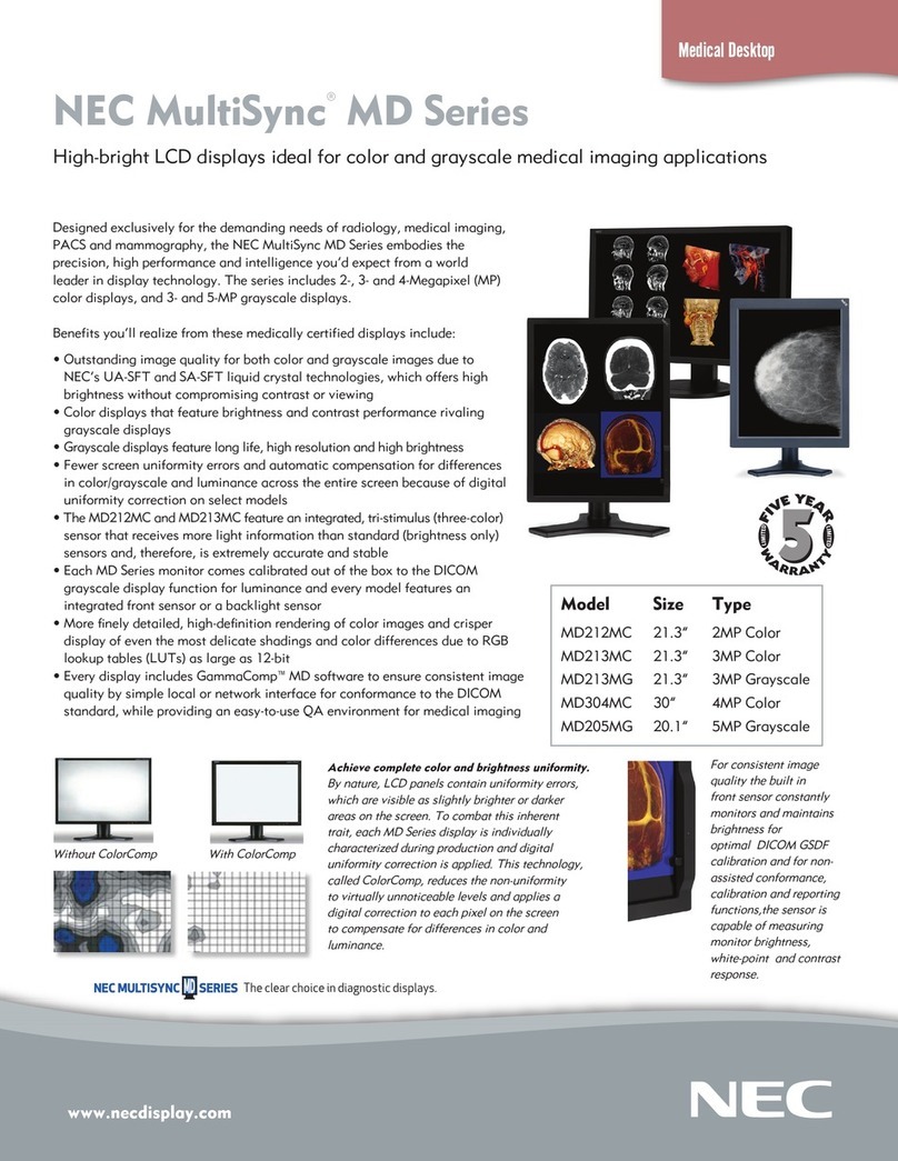 NEC MD205MG-1 - MultiSync - 20.1" LCD Monitor User manual