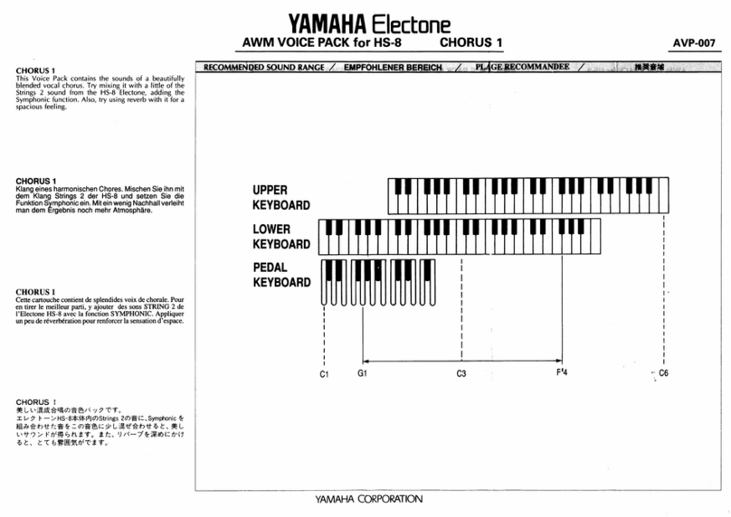 Yamaha Electone HS-8 User manual