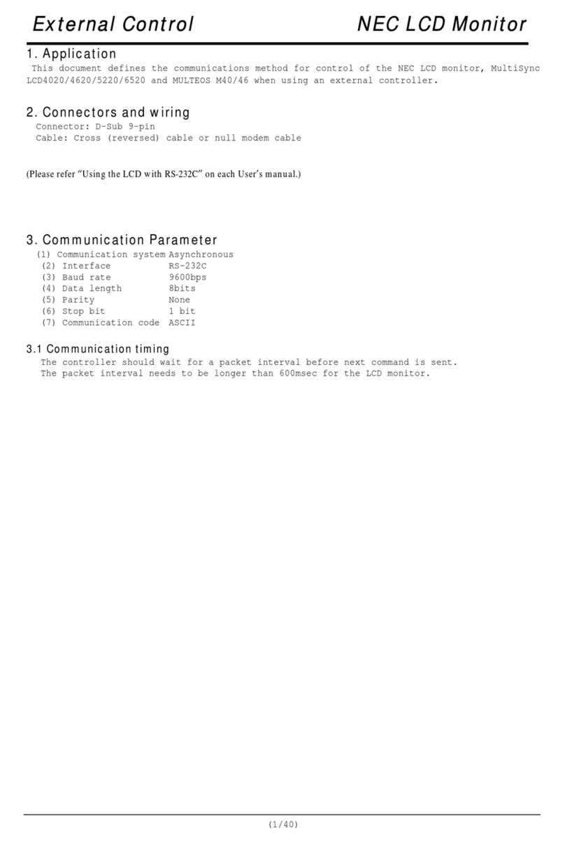 NEC LCD4020-BK-AV - 40IN LCD 1200:1 1366X768 60HZ Dvi-d... User manual