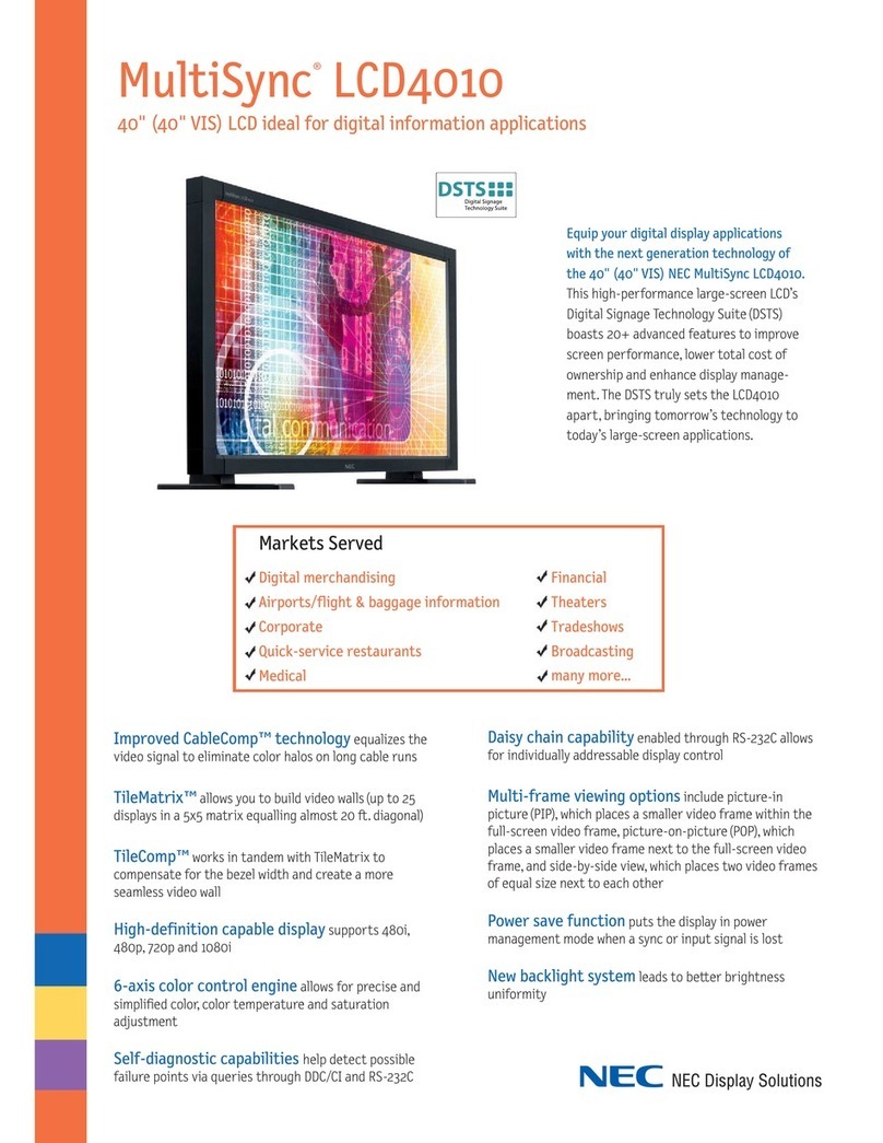 NEC LCD4010-BK - MultiSync - 40" LCD Monitor User manual