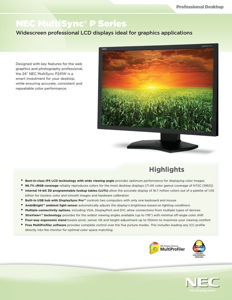NEC P241W-BK User manual