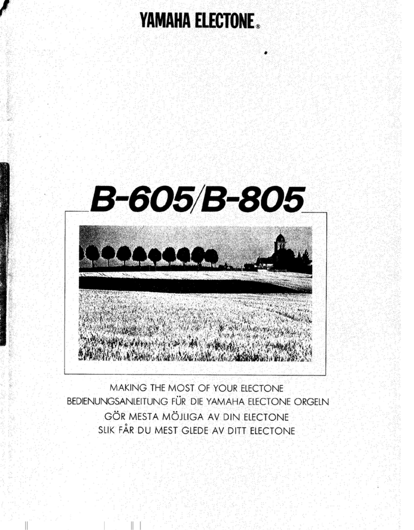 Yamaha Electone B-605 owner's manual