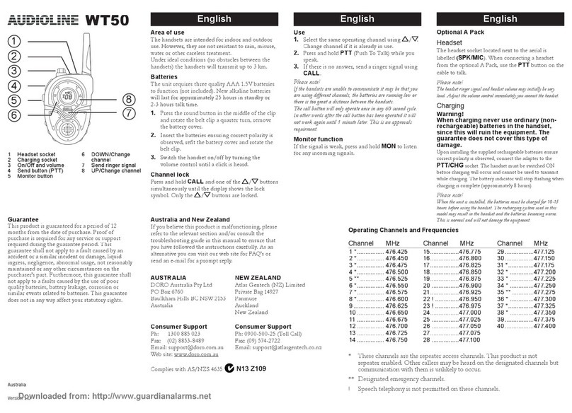 AUDIOLINE WT50 User manual