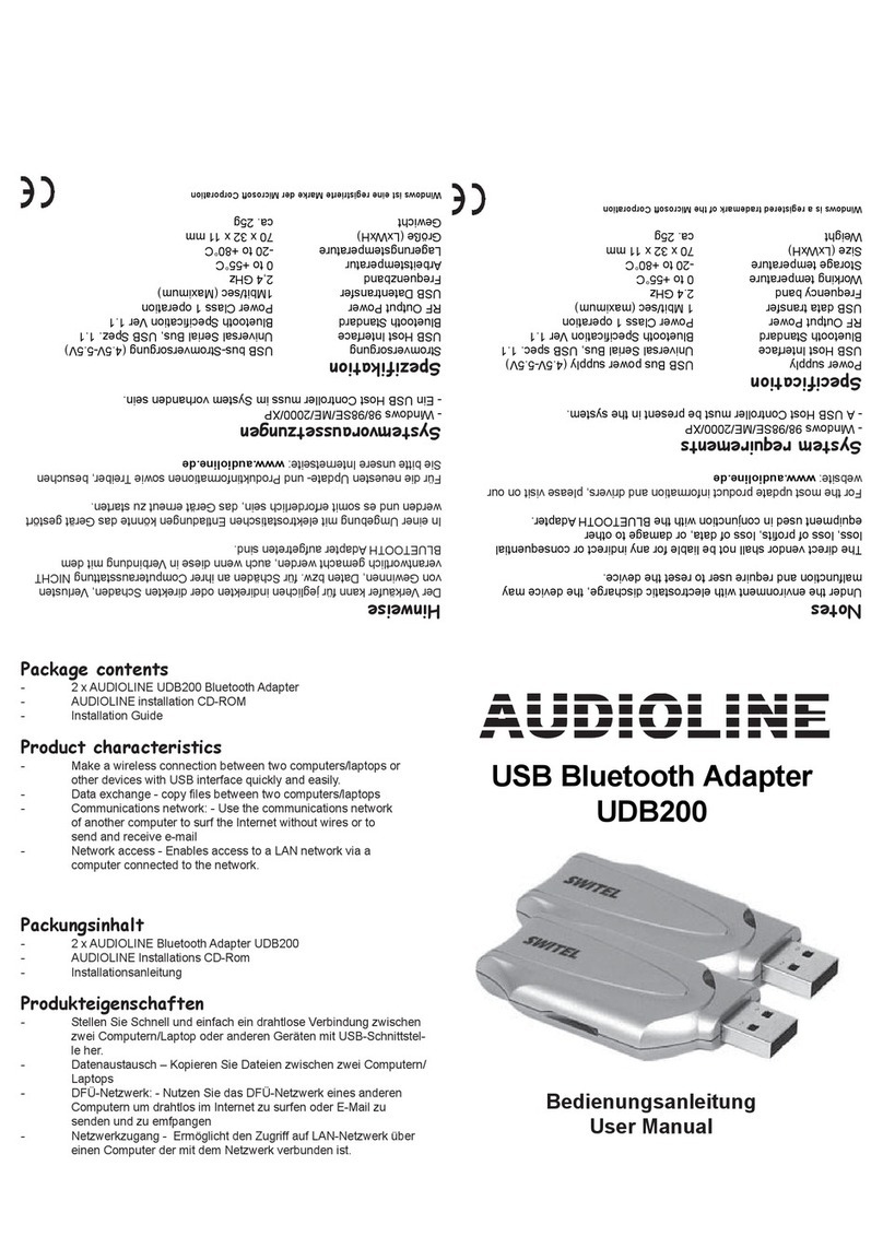 AUDIOLINE UDB200 User manual