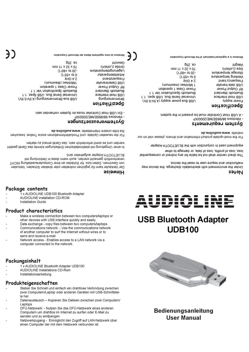 AUDIOLINE UDB100 user manual
