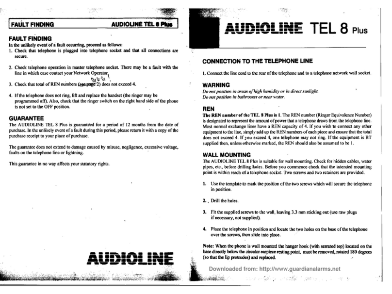 AUDIOLINE TEL 8 PLUS User manual AUDIOLINE TEL 8 PLUS User manual