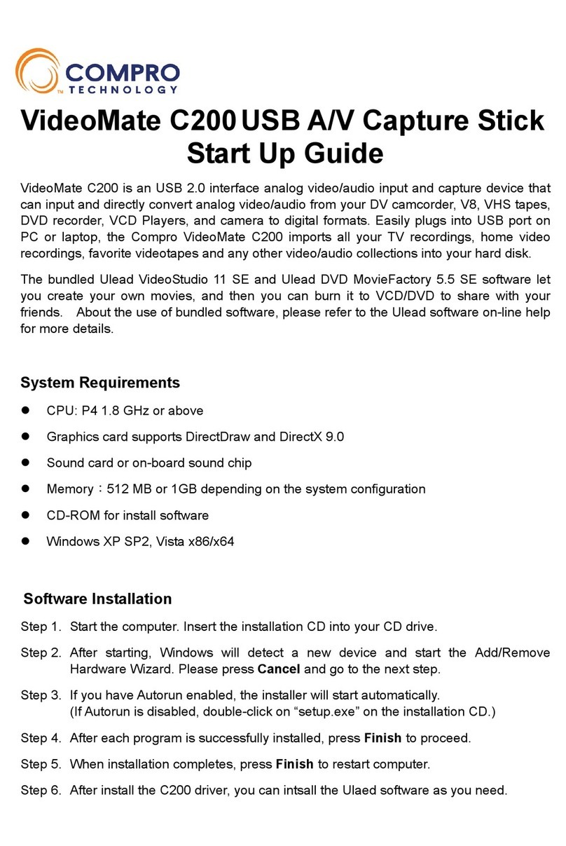 COMPRO C200 - START UP GUIDE Startup guide