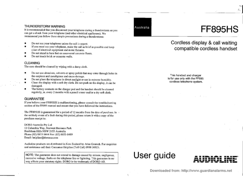 AUDIOLINE FF895HS user guide