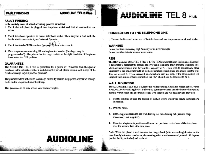 AUDIOLINE TEL 8 PLUS manual