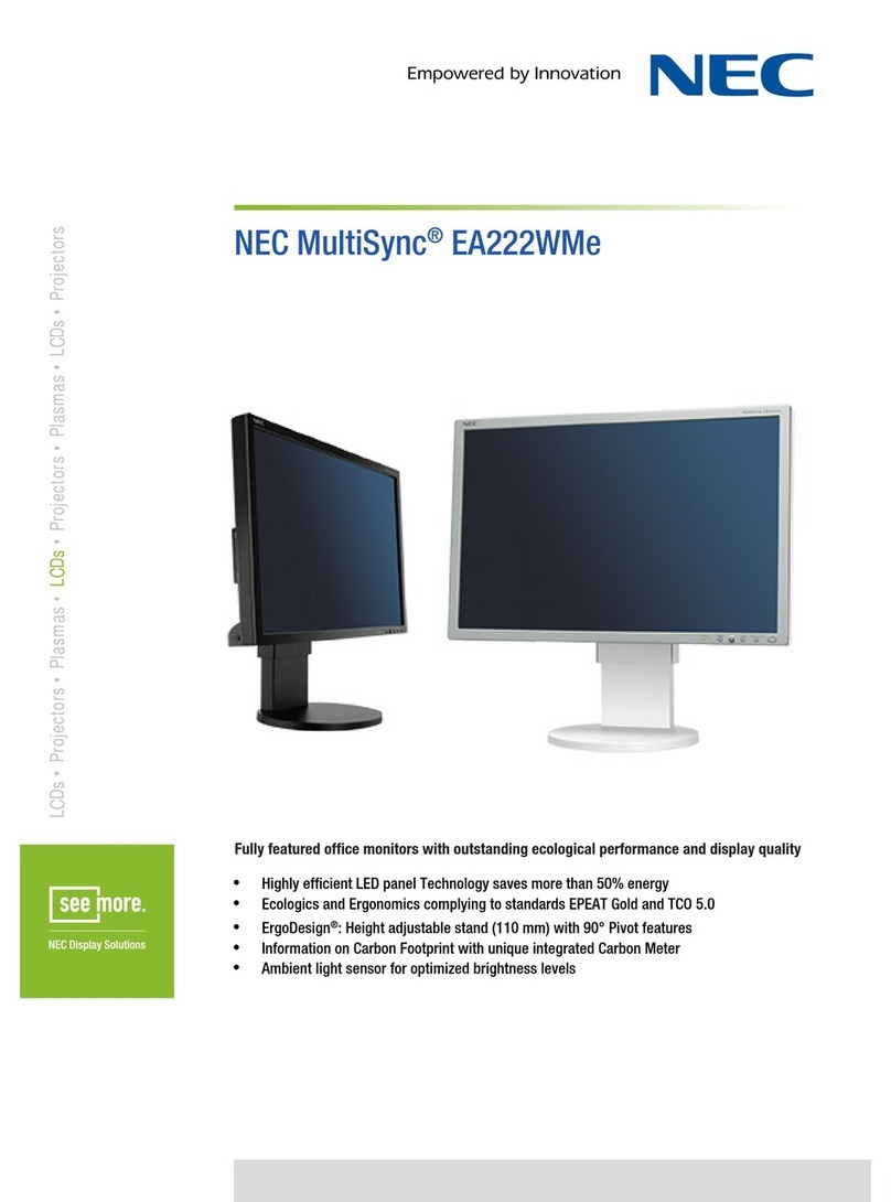 NEC MultiSync EA222WMe User manual