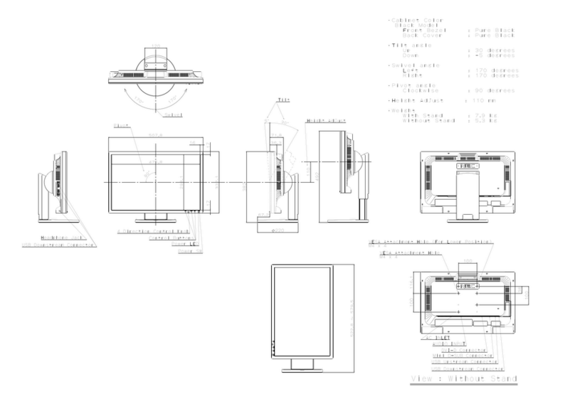NEC MultiSync EA221WM Parts list manual