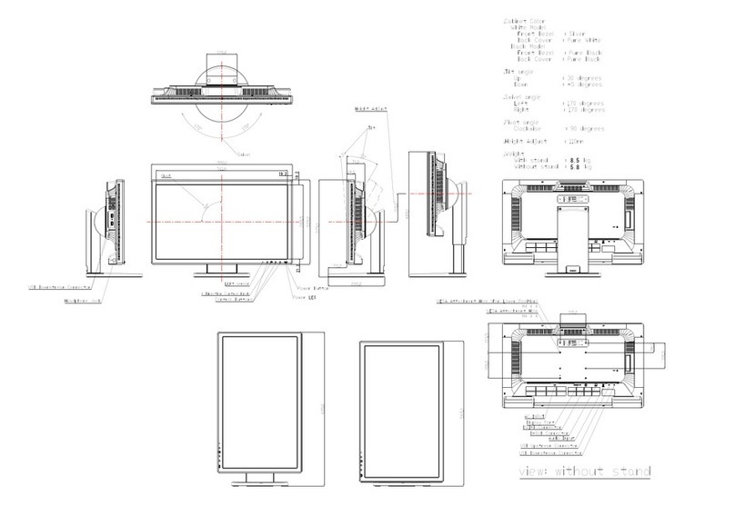 NEC MultiSync EA231WMi Parts list manual