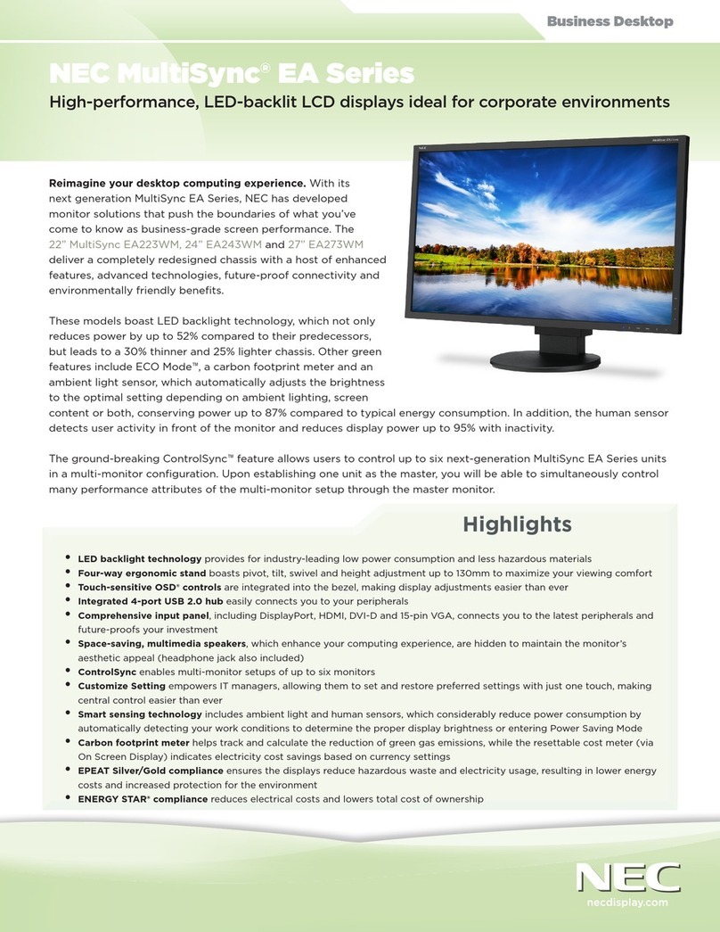 NEC EA223WM-BK User manual