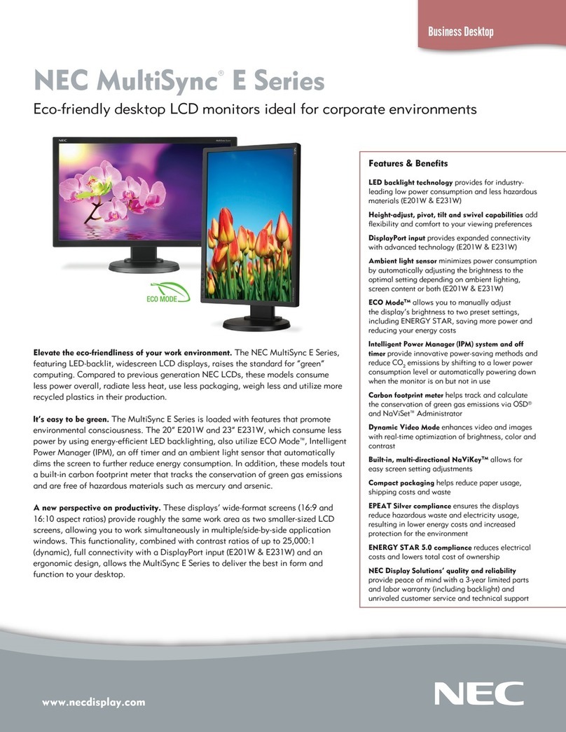 NEC E201W-BK User manual