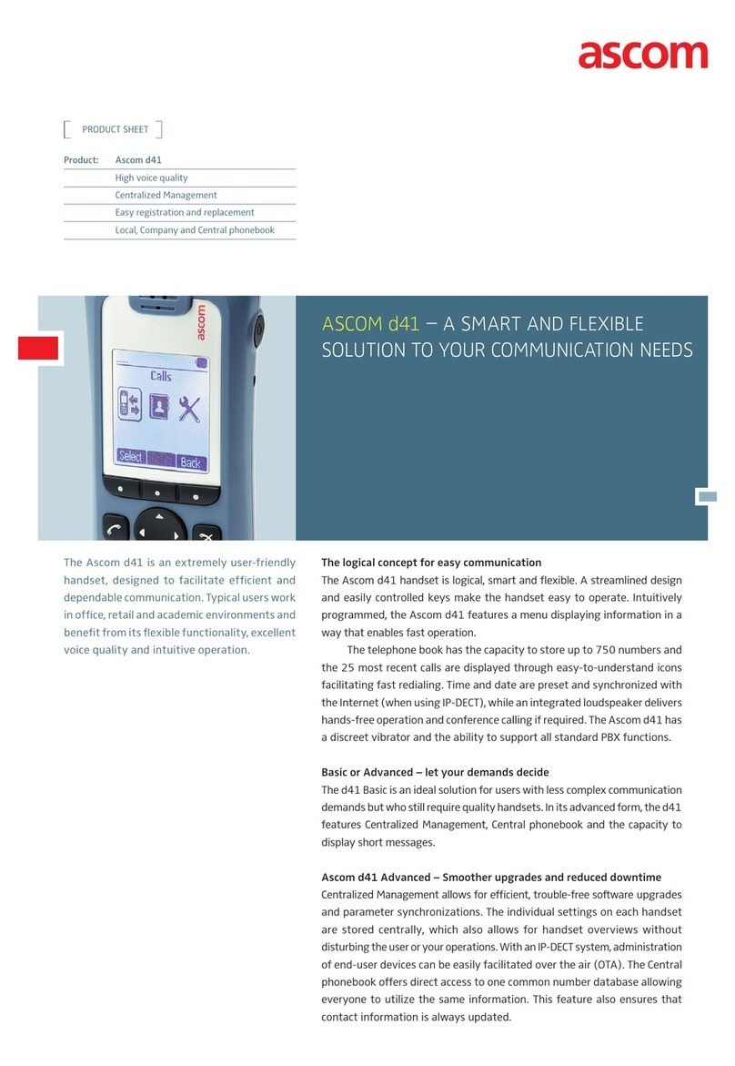ASCOM d41 DECT User manual ASCOM d41 DECT User manual